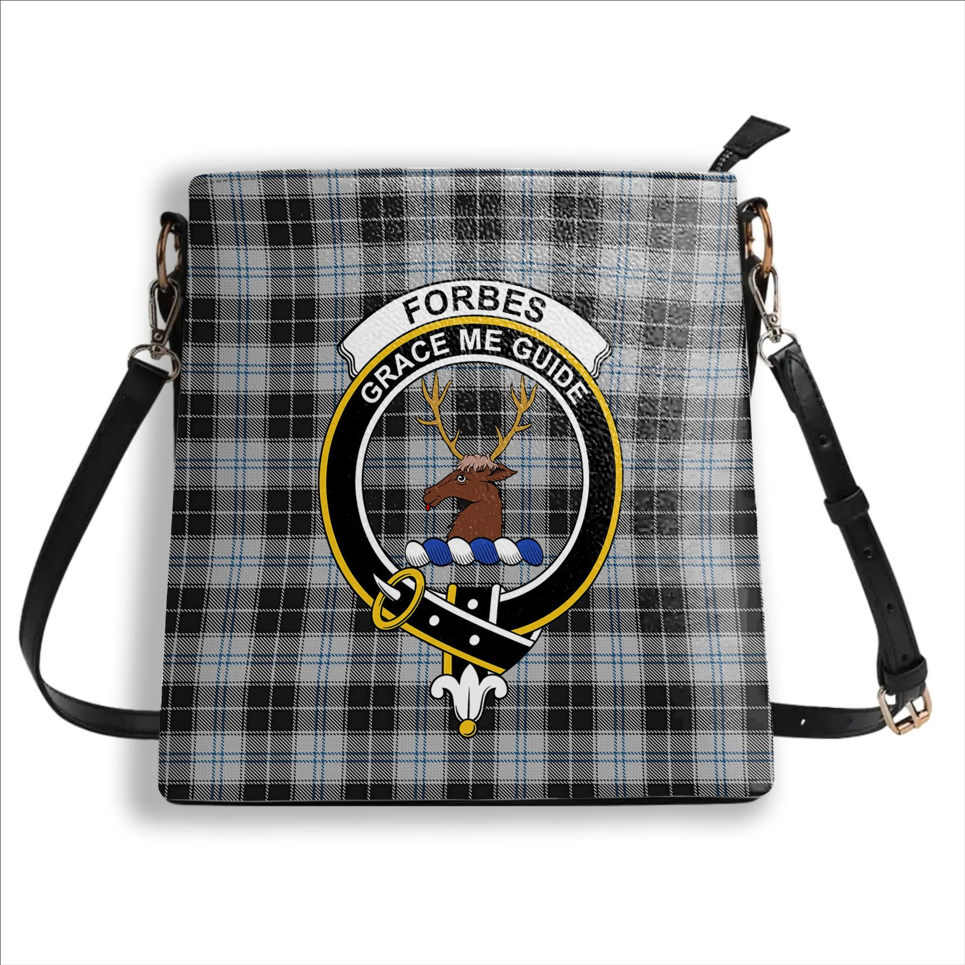 ScotsTee Shop Scottish Forbes Dress Originaux Crest Tartan Bucket Bag Ladies Shoulder Bag Midi
