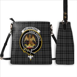 ScotsTee Shop Scottish Drummond Grey Crest Tartan Bucket Bag Ladies Shoulder Bag Midi