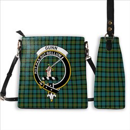 ScotsTee Shop Scottish Gunn Ancient Clan Crest Tartan Bucket Bag Ladies Shoulder Bag Midi