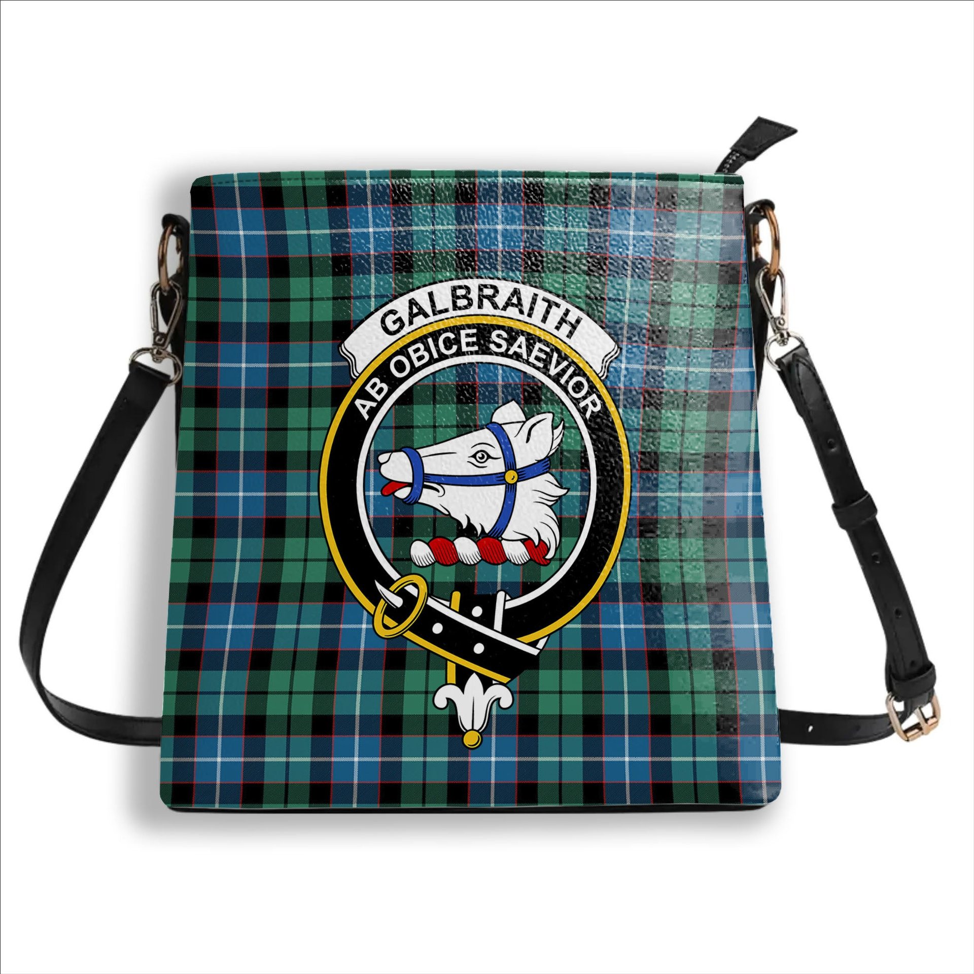 ScotsTee Shop Scottish Galbraith Ancient Crest Tartan Bucket Bag Ladies Shoulder Bag Midi