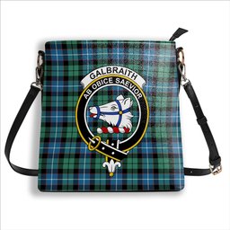 ScotsTee Shop Scottish Galbraith Ancient Crest Tartan Bucket Bag Ladies Shoulder Bag Midi