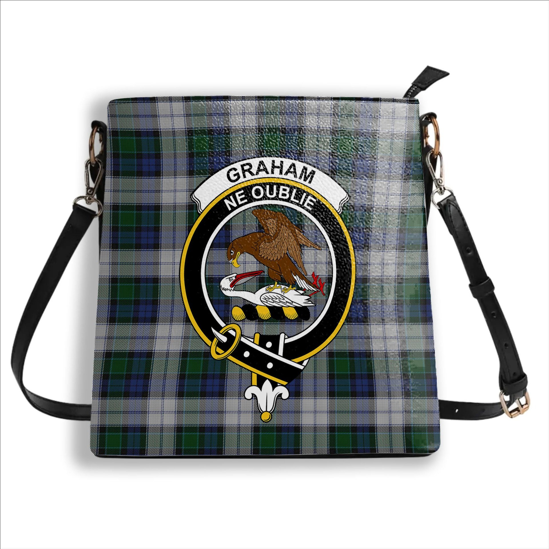 ScotsTee Shop Scottish Graham Dress Crest Tartan Bucket Bag Ladies Shoulder Bag Midi