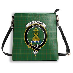 ScotsTee Shop Scottish Galloway Green Ancient Crest Tartan Bucket Bag Ladies Shoulder Bag Midi