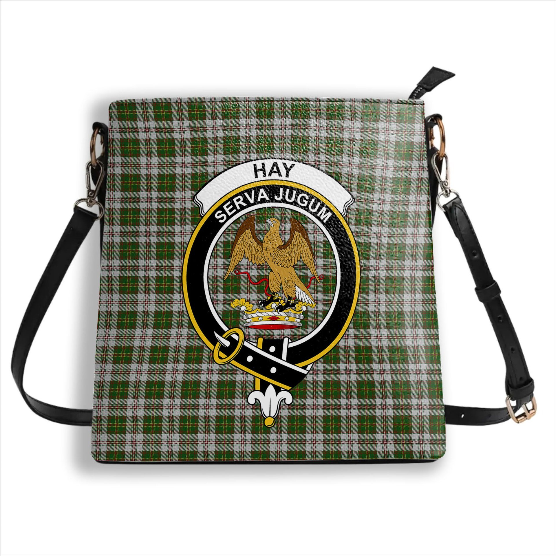 ScotsTee Shop Scottish Hay White Dress Crest Tartan Bucket Bag Ladies Shoulder Bag Midi