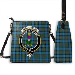 ScotsTee Shop Scottish Fergusson Ancient Crest Tartan Bucket Bag Ladies Shoulder Bag Midi
