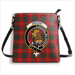 ScotsTee Shop Scottish Gregor of Balquhidder Modern Crest Tartan Bucket Bag Ladies Shoulder Bag Midi