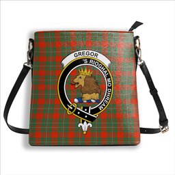 ScotsTee Shop Scottish Gregor Ancient Crest Tartan Bucket Bag Ladies Shoulder Bag Midi