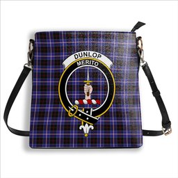 ScotsTee Shop Scottish Dunlop Modern Crest Tartan Bucket Bag Ladies Shoulder Bag Midi
