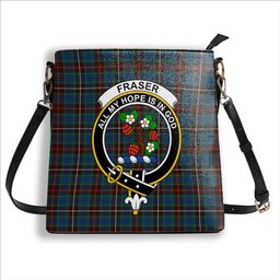 ScotsTee Shop Scottish Fraser Hunting Ancient Crest Tartan Bucket Bag Ladies Shoulder Bag Midi