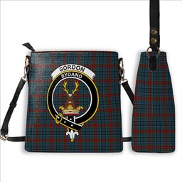 ScotsTee Shop Scottish Gordon 3 Crest Tartan Bucket Bag Ladies Shoulder Bag Midi