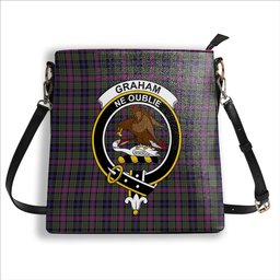 ScotsTee Shop Scottish Graham of Airth Modern Crest Tartan Bucket Bag Ladies Shoulder Bag Midi