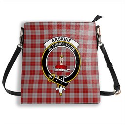 ScotsTee Shop Scottish Erskine Red Crest Tartan Bucket Bag Ladies Shoulder Bag Midi