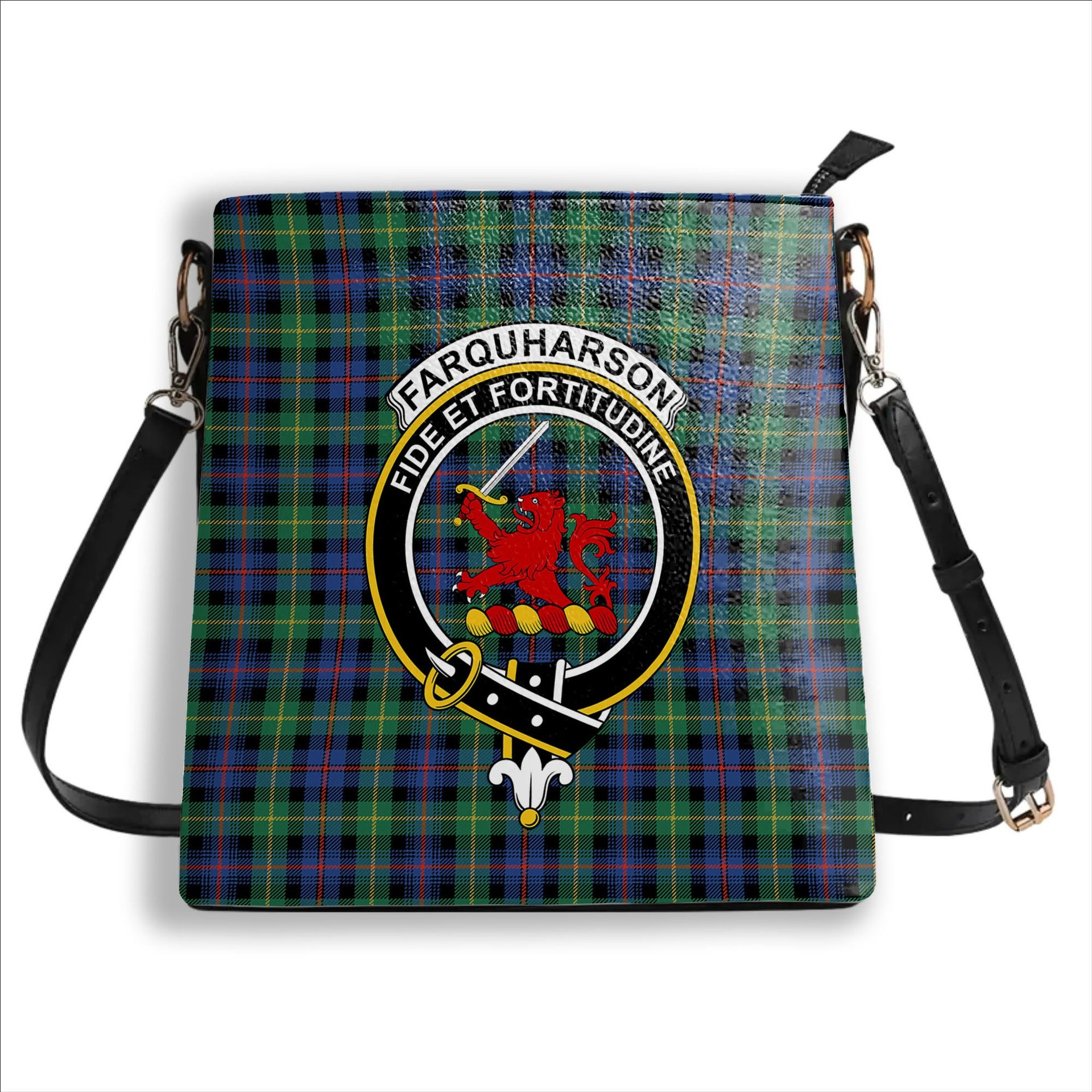 ScotsTee Shop Scottish Farquharson Ancient Crest Tartan Bucket Bag Ladies Shoulder Bag Midi