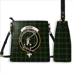 ScotsTee Shop Scottish Gunn Logan Crest Tartan Bucket Bag Ladies Shoulder Bag Midi