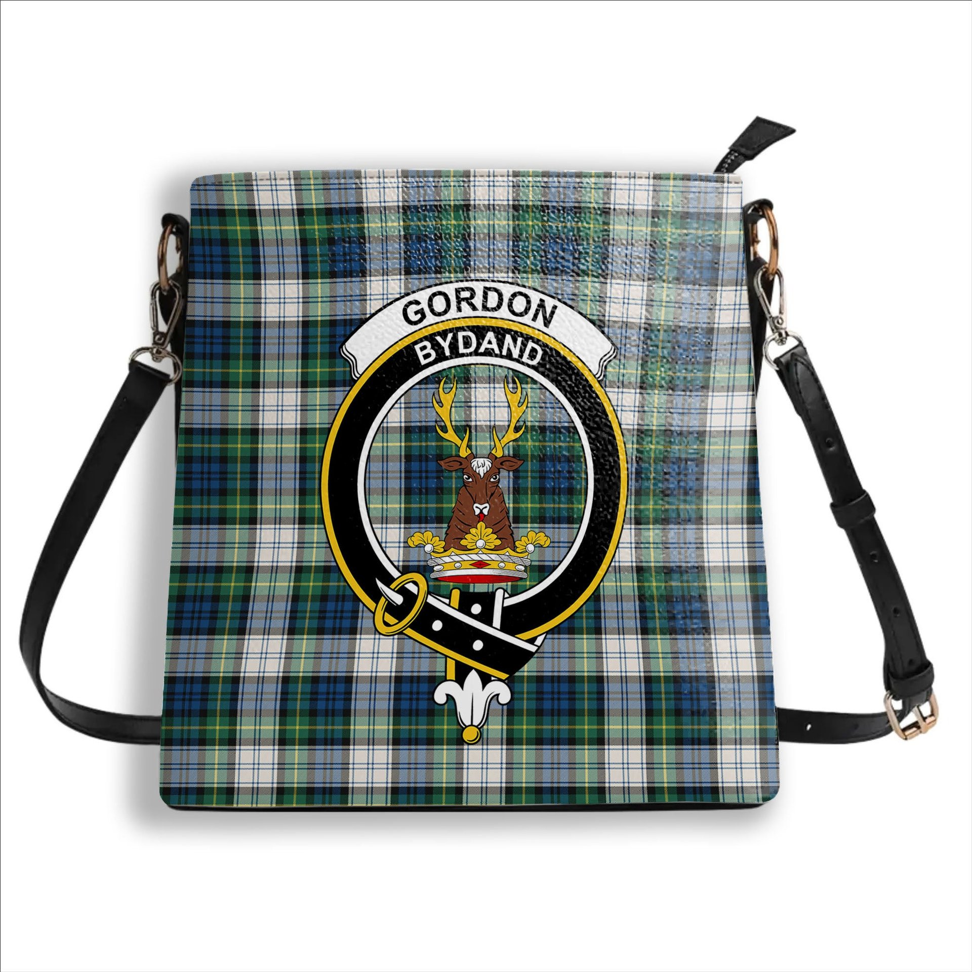 ScotsTee Shop Scottish Gordon Dress Ancient Crest Tartan Bucket Bag Ladies Shoulder Bag Midi