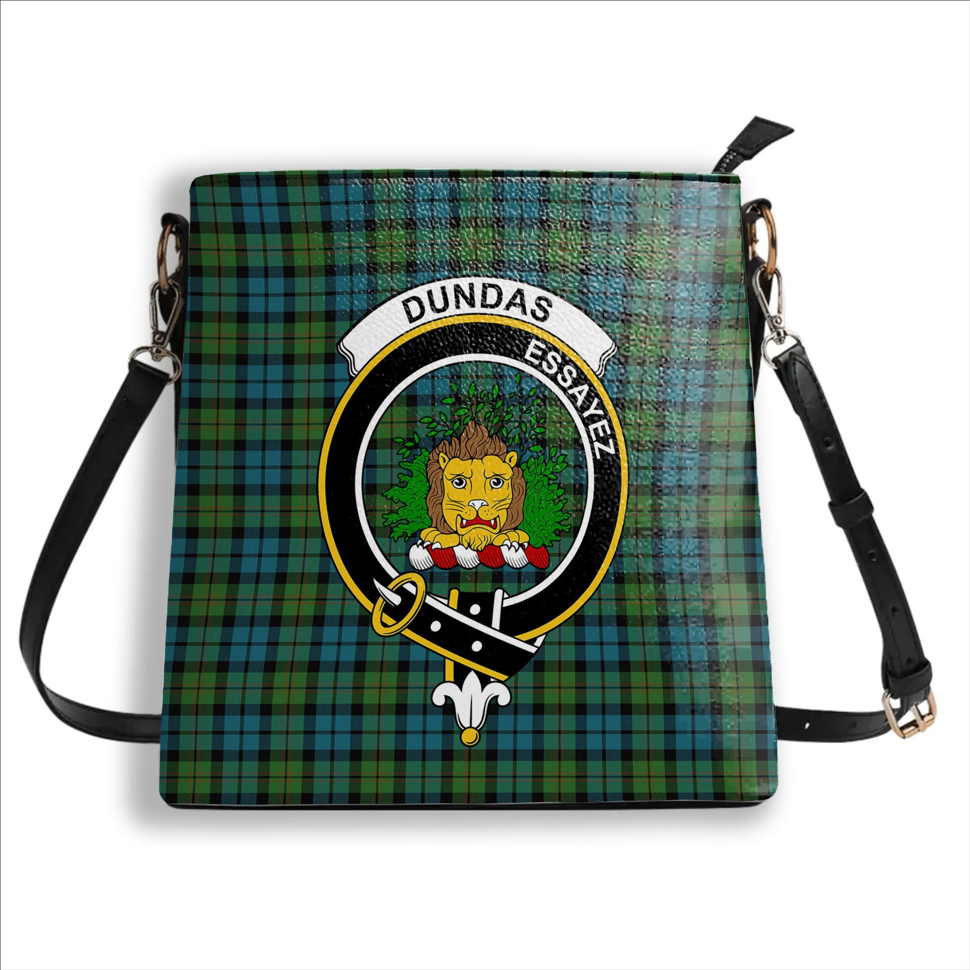 ScotsTee Shop Scottish Dundas Ancient Crest Tartan Bucket Bag Ladies Shoulder Bag Midi
