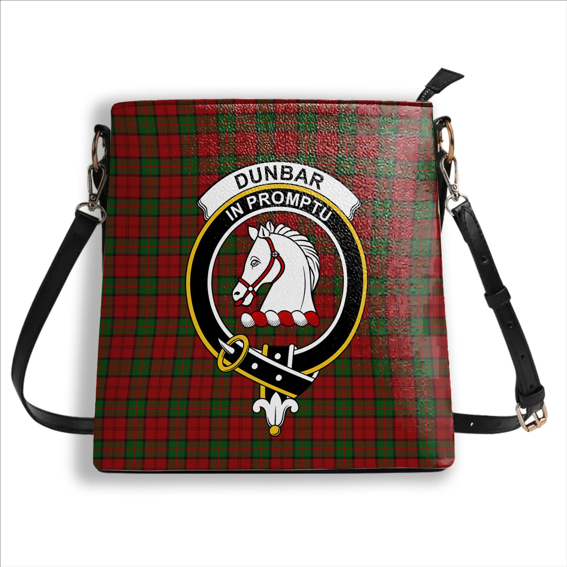 ScotsTee Shop Scottish Dunbar Crest Tartan Bucket Bag Ladies Shoulder Bag Midi