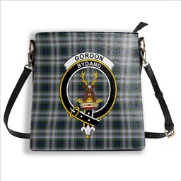 ScotsTee Shop Scottish Gordon Dress 3 Crest Tartan Bucket Bag Ladies Shoulder Bag Midi