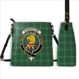 ScotsTee Shop Scottish Forrester Hunting Modern Crest Tartan Bucket Bag Ladies Shoulder Bag Midi