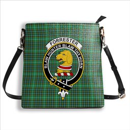 ScotsTee Shop Scottish Forrester Hunting Modern Crest Tartan Bucket Bag Ladies Shoulder Bag Midi