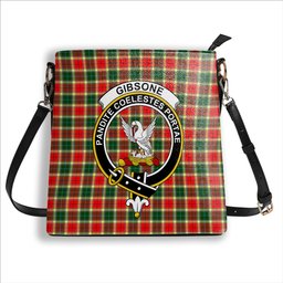 ScotsTee Shop Scottish Gibsone Crest Tartan Bucket Bag Ladies Shoulder Bag Midi