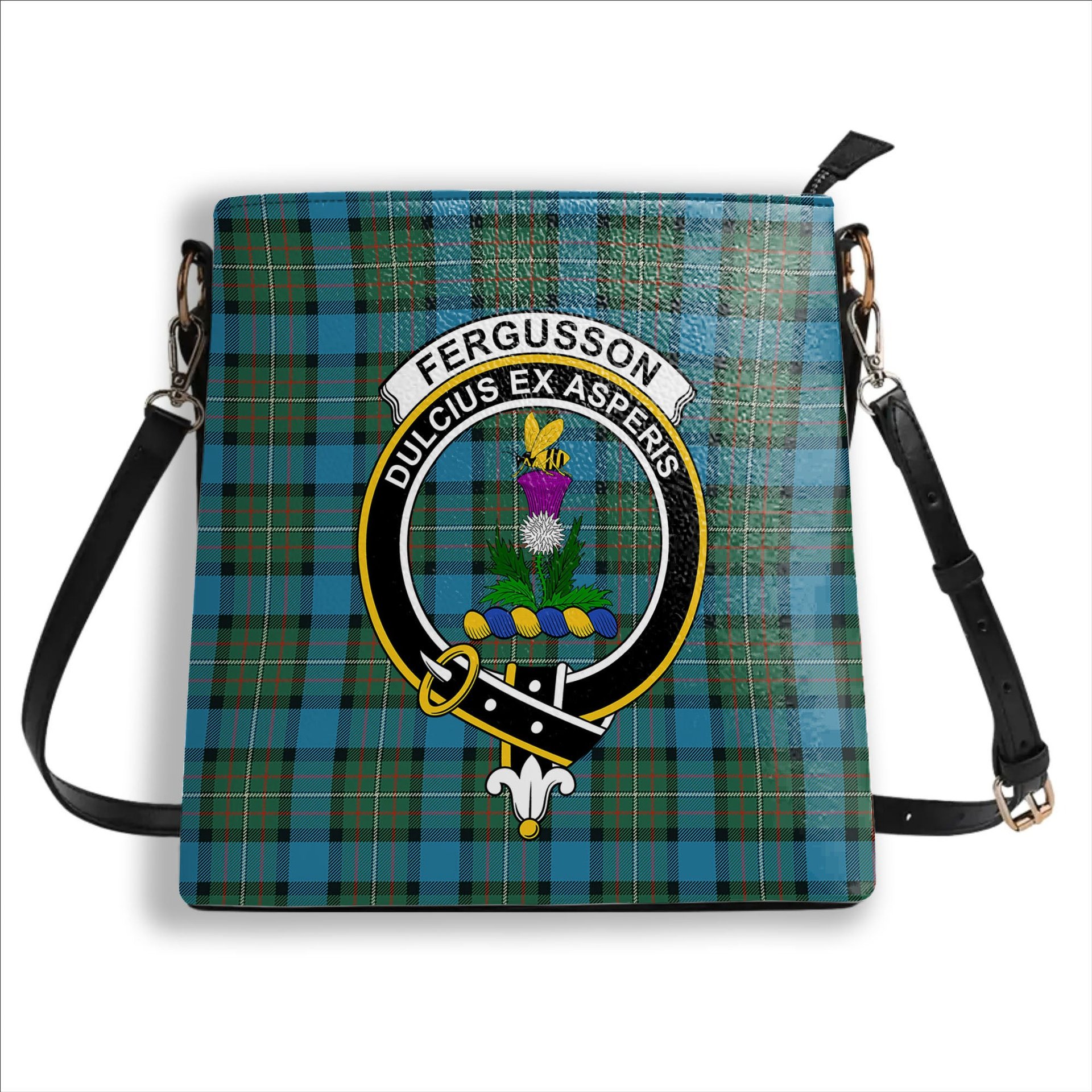 ScotsTee Shop Scottish Ferguson Ancient Crest Tartan Bucket Bag Ladies Shoulder Bag Midi
