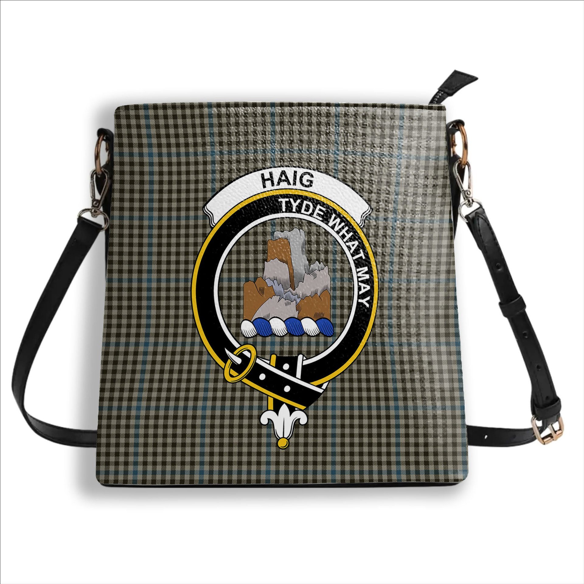 ScotsTee Shop Scottish Haig Crest Tartan Bucket Bag Ladies Shoulder Bag Midi