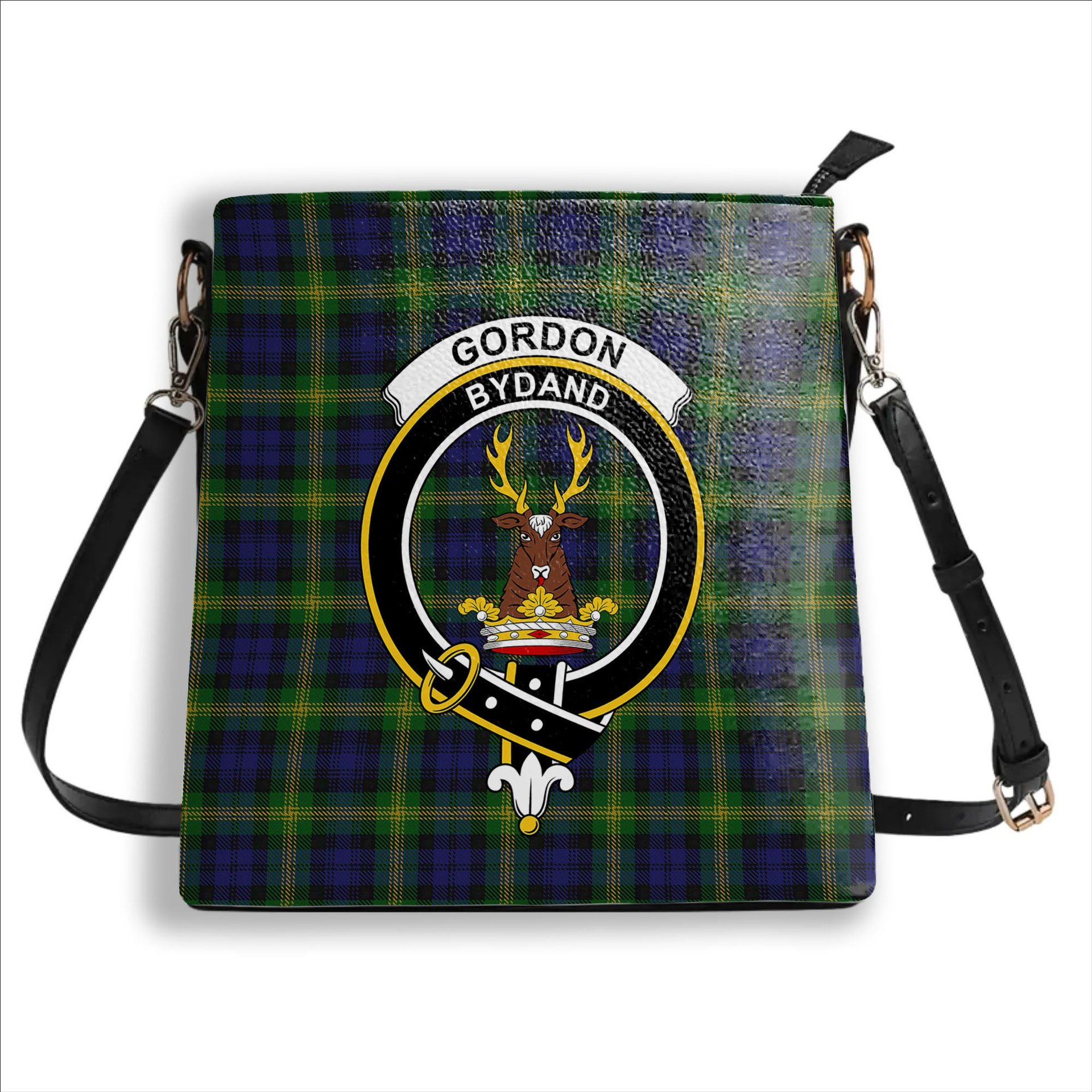 ScotsTee Shop Scottish Gordon of Esselmont Crest Tartan Bucket Bag Ladies Shoulder Bag Midi