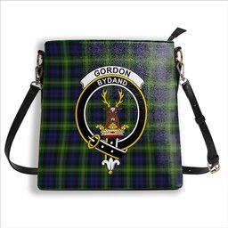 ScotsTee Shop Scottish Gordon of Esselmont Crest Tartan Bucket Bag Ladies Shoulder Bag Midi