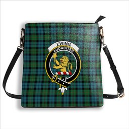 ScotsTee Shop Scottish Ewing Ancient Crest Tartan Bucket Bag Ladies Shoulder Bag Midi