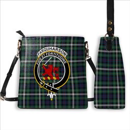 ScotsTee Shop Scottish Farquharson Dress Modern Crest Tartan Bucket Bag Ladies Shoulder Bag Midi