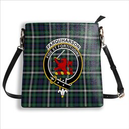 ScotsTee Shop Scottish Farquharson Dress Modern Crest Tartan Bucket Bag Ladies Shoulder Bag Midi