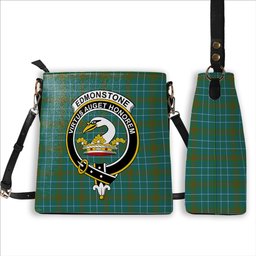 ScotsTee Shop Scottish Edmonstone Ancient Crest Tartan Bucket Bag Ladies Shoulder Bag Midi