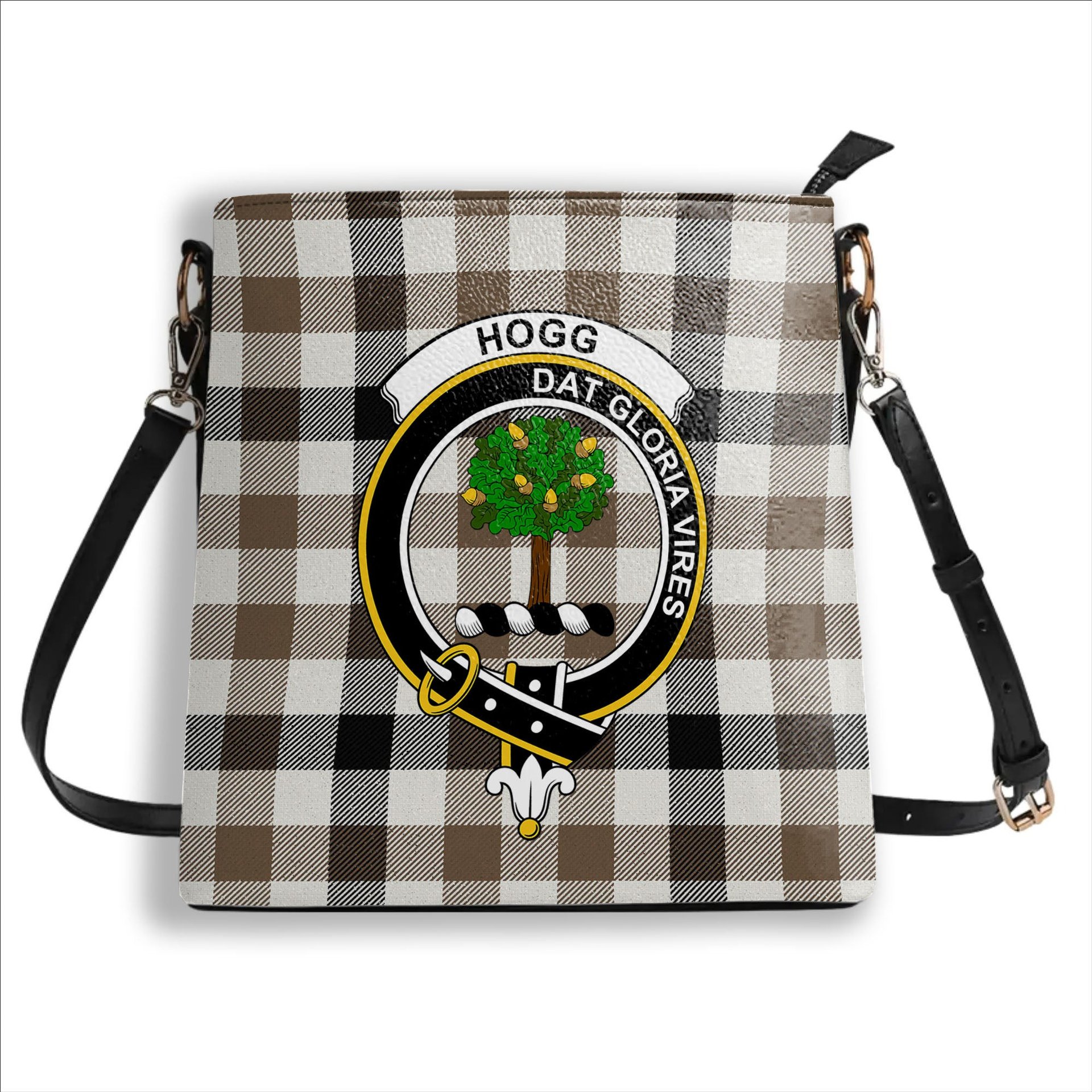 ScotsTee Shop Scottish Hogg Ancient Crest Tartan Bucket Bag Ladies Shoulder Bag Midi
