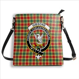 ScotsTee Shop Scottish Gibsone Modern Crest Tartan Bucket Bag Ladies Shoulder Bag Midi