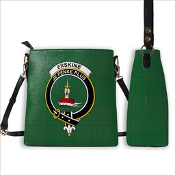 ScotsTee Shop Scottish Erskine Hunting Ancient Crest Tartan Bucket Bag Ladies Shoulder Bag Midi