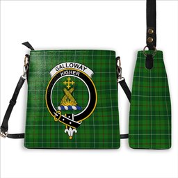 ScotsTee Shop Scottish Galloway Crest Tartan Bucket Bag Ladies Shoulder Bag Midi