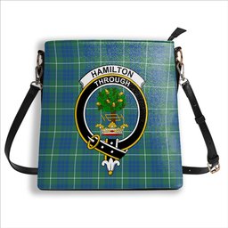 ScotsTee Shop Scottish Hamilton Hunting Ancient Crest Tartan Bucket Bag Ladies Shoulder Bag Midi