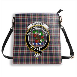 ScotsTee Shop Scottish Fraser Red Dress Crest Tartan Bucket Bag Ladies Shoulder Bag Midi