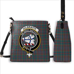 ScotsTee Shop Scottish Galbraith Old Modern Crest Tartan Bucket Bag Ladies Shoulder Bag Midi