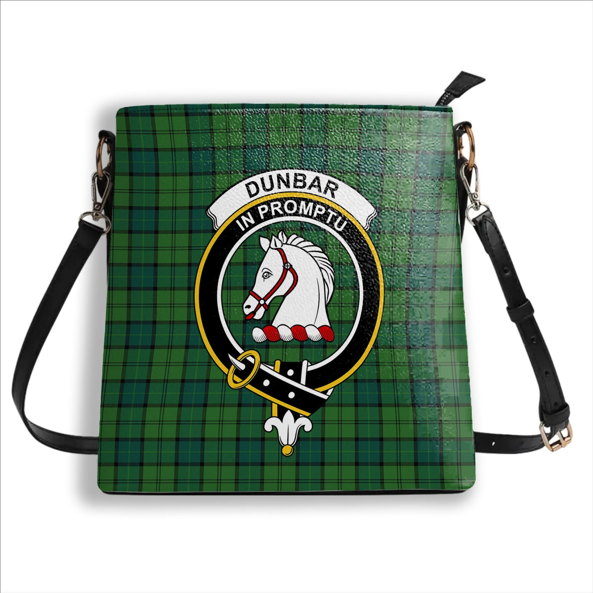 ScotsTee Shop Scottish Dunbar Hunting Modern Crest Tartan Bucket Bag Ladies Shoulder Bag Midi