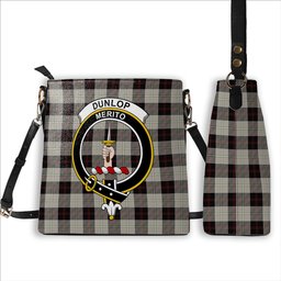 ScotsTee Shop Scottish Dunlop Hunting Modern Crest Tartan Bucket Bag Ladies Shoulder Bag Midi