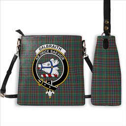 ScotsTee Shop Scottish Galbraith Old Ancient Crest Tartan Bucket Bag Ladies Shoulder Bag Midi