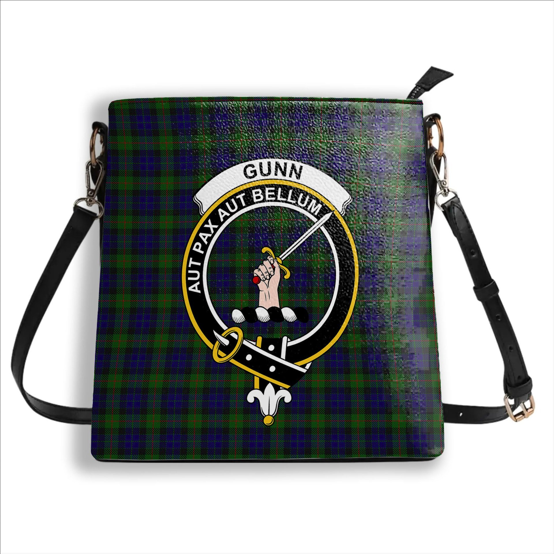 ScotsTee Shop Scottish Gunn Crest Tartan Bucket Bag Ladies Shoulder Bag Midi