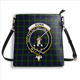 ScotsTee Shop Scottish Gunn Crest Tartan Bucket Bag Ladies Shoulder Bag Midi