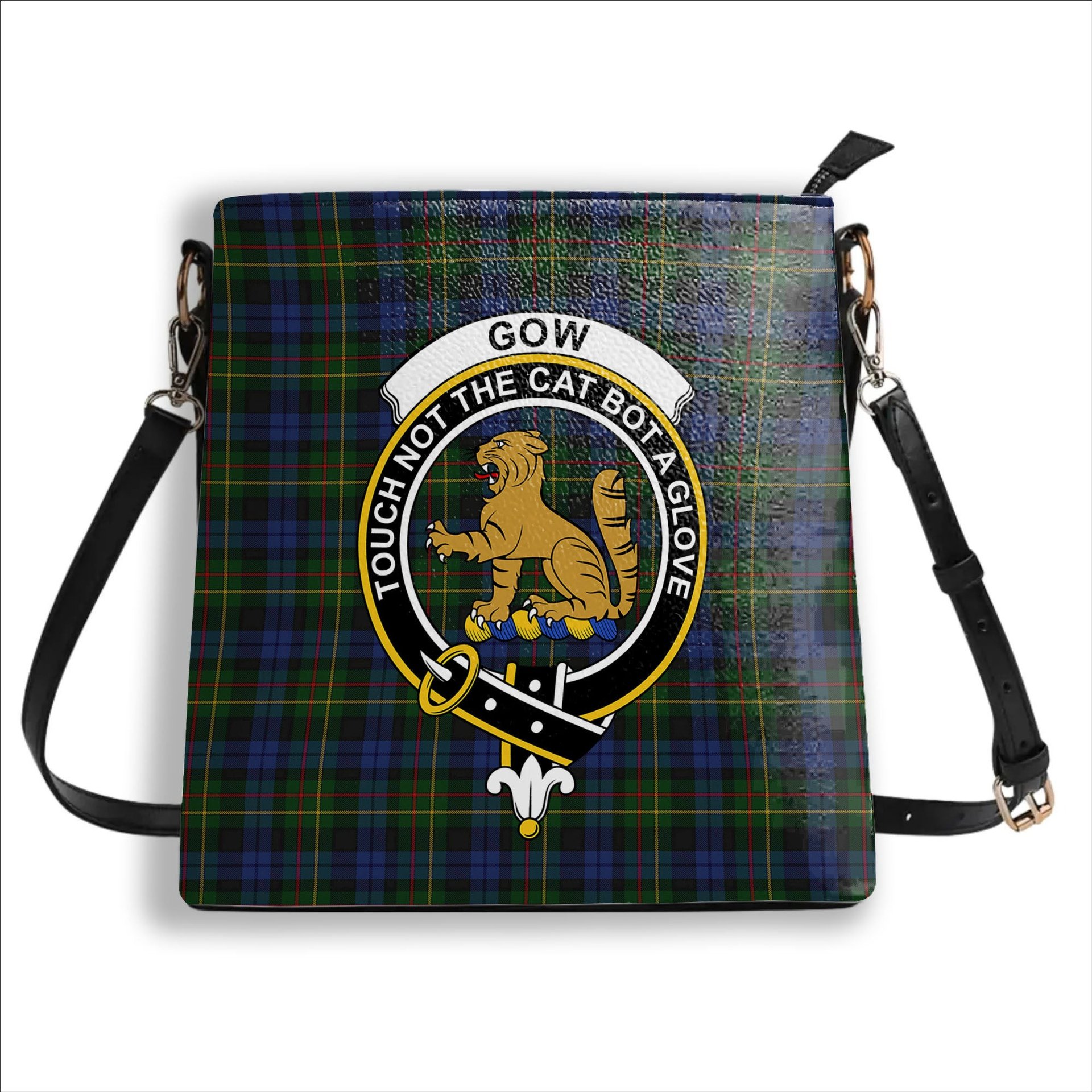 ScotsTee Shop Scottish Gow Hunting 2 Crest Tartan Bucket Bag Ladies Shoulder Bag Midi