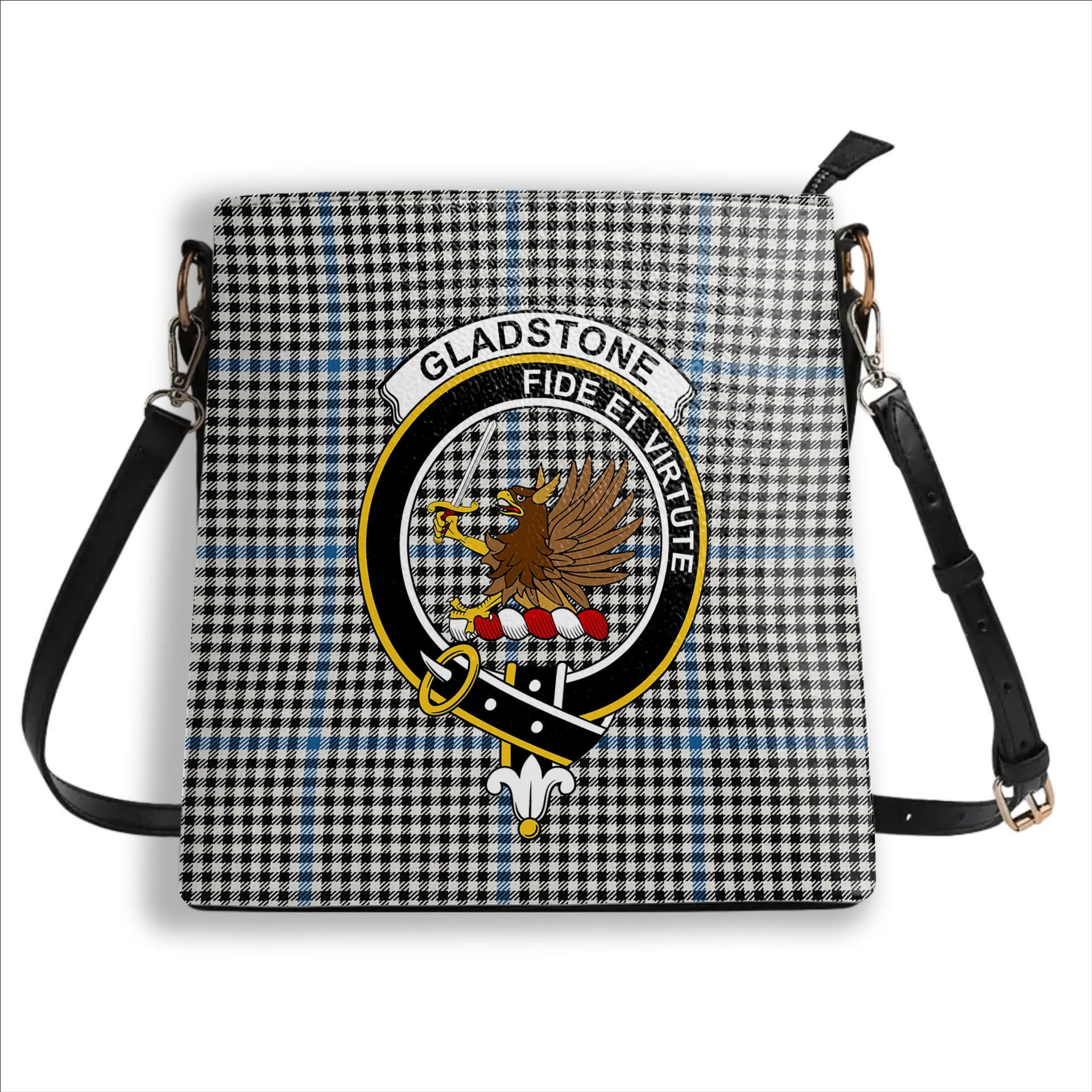 ScotsTee Shop Scottish Gladstone Ancient Crest Tartan Bucket Bag Ladies Shoulder Bag Midi