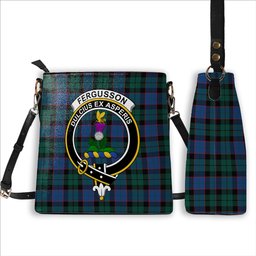 ScotsTee Shop Scottish Fergusson of Balquhidder Modern Crest Tartan Bucket Bag Ladies Shoulder Bag Midi