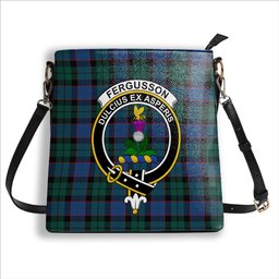 ScotsTee Shop Scottish Fergusson of Balquhidder Modern Crest Tartan Bucket Bag Ladies Shoulder Bag Midi