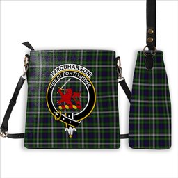 ScotsTee Shop Scottish Farquharson Dress Crest Tartan Bucket Bag Ladies Shoulder Bag Midi